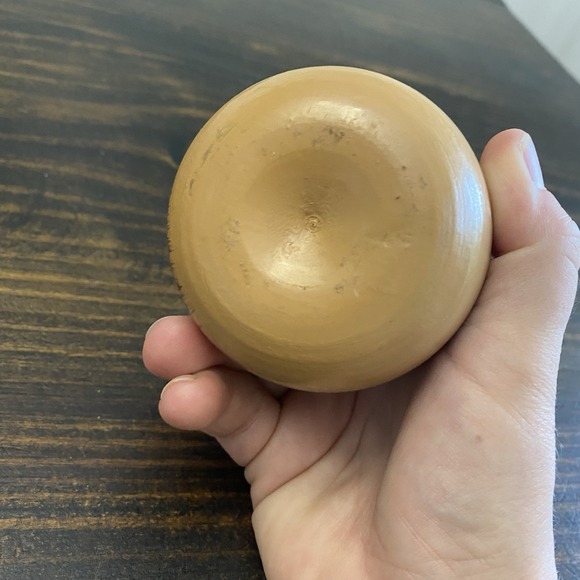 Vintage Lion Nesting Dolls 3pc Wooden Folk Art Hand painted 3.5" - Picture 4 of 6